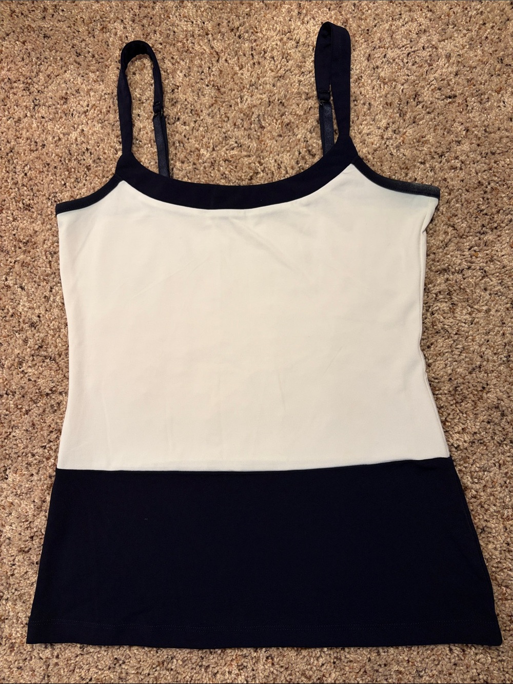 Navy & White Colorblock Cami Tank Top